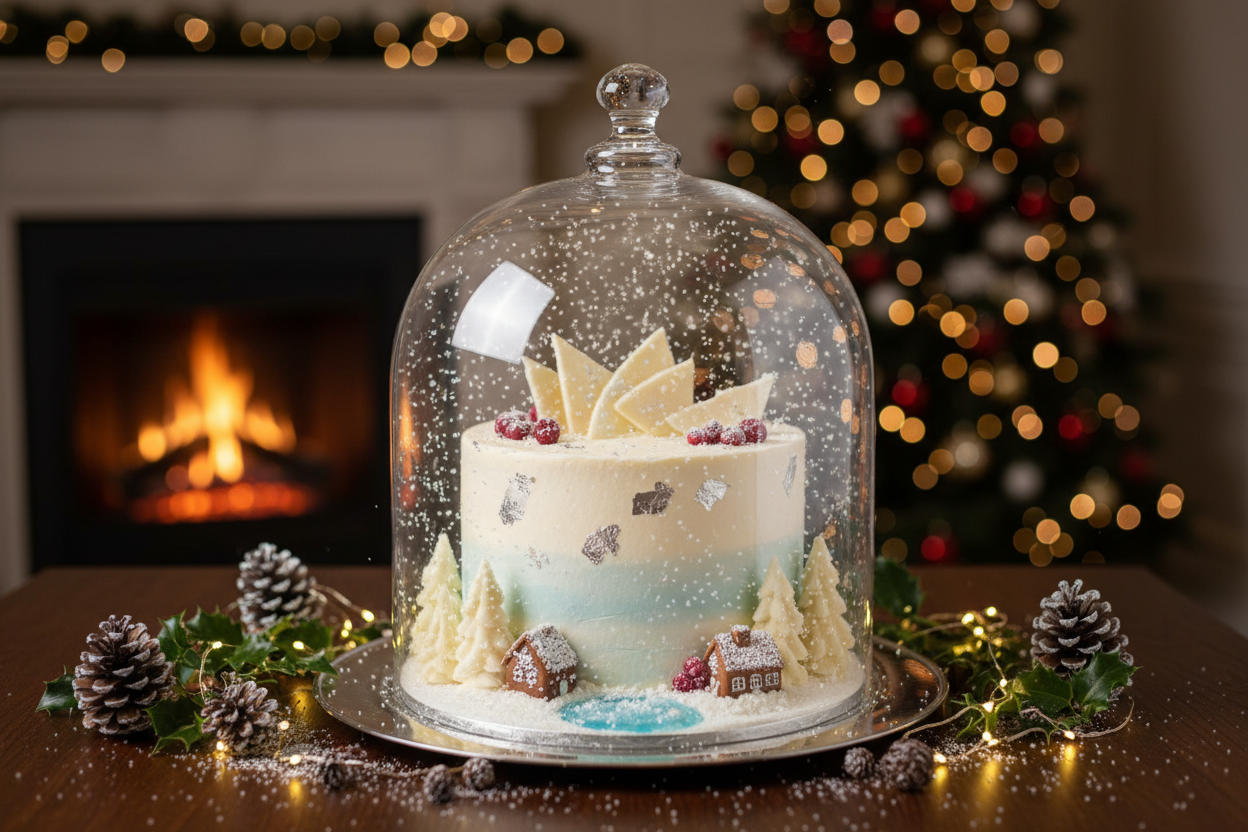 Cake with Snow Globe Dome